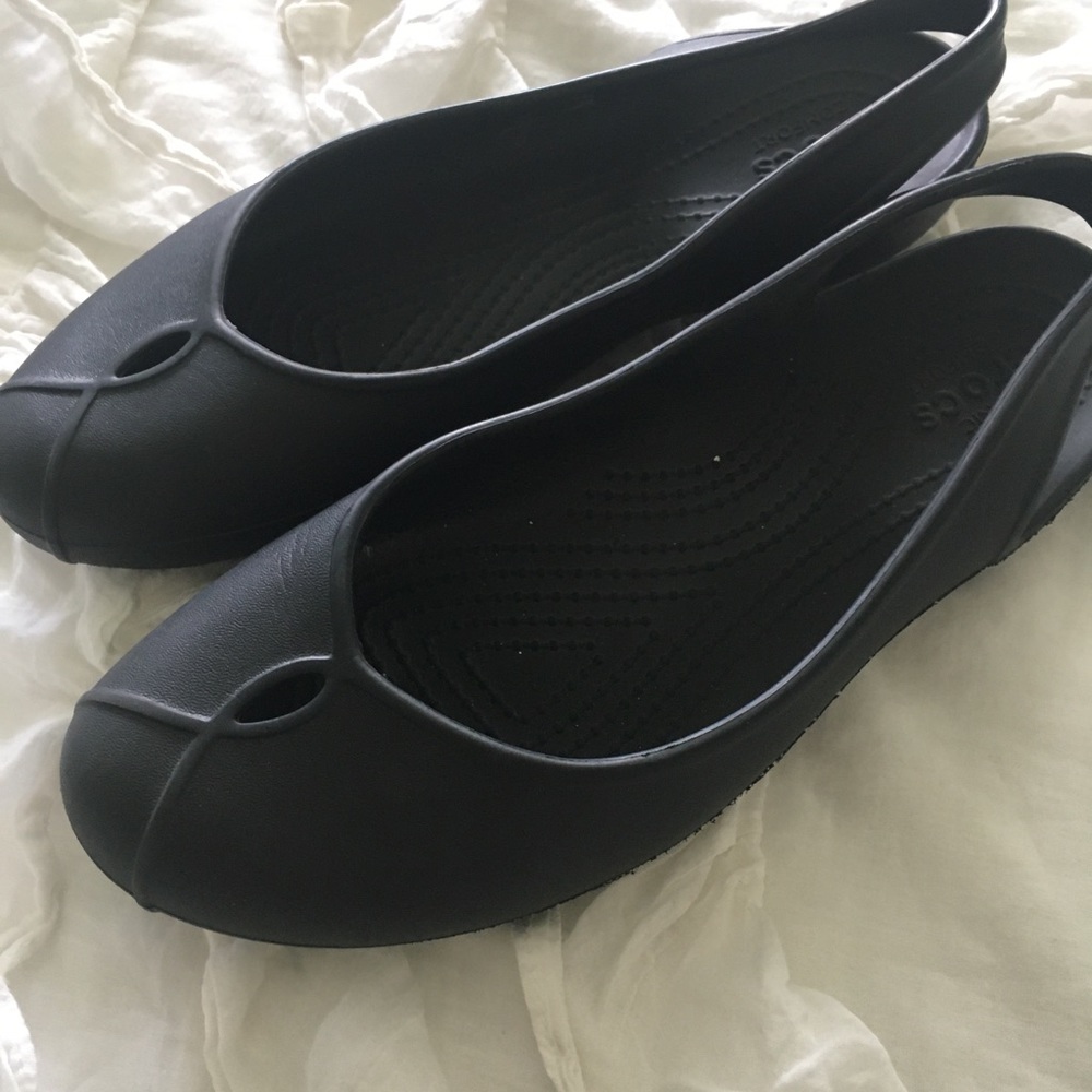 Flat Black Crocs